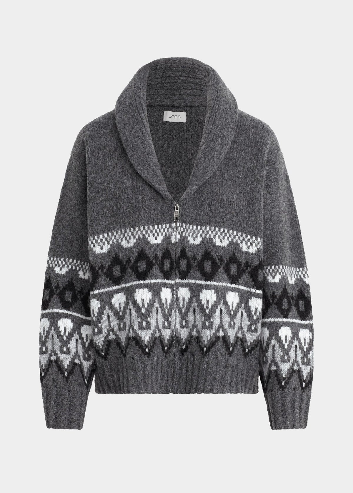 Joe's Jeans Women THE INGA FAIR ISLE CARDIGAN Charcoal Multi Fair Isle