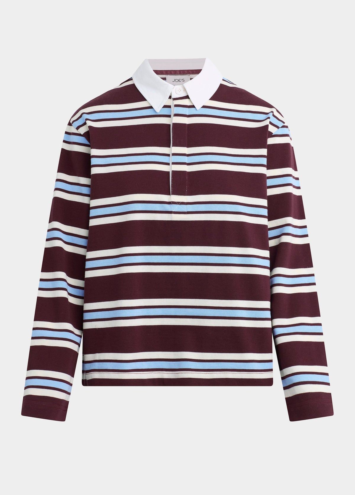 Joe's Jeans Women THE DYLAN OVERSIZED RUGBY SHIRT Oxblood Sky Rugby