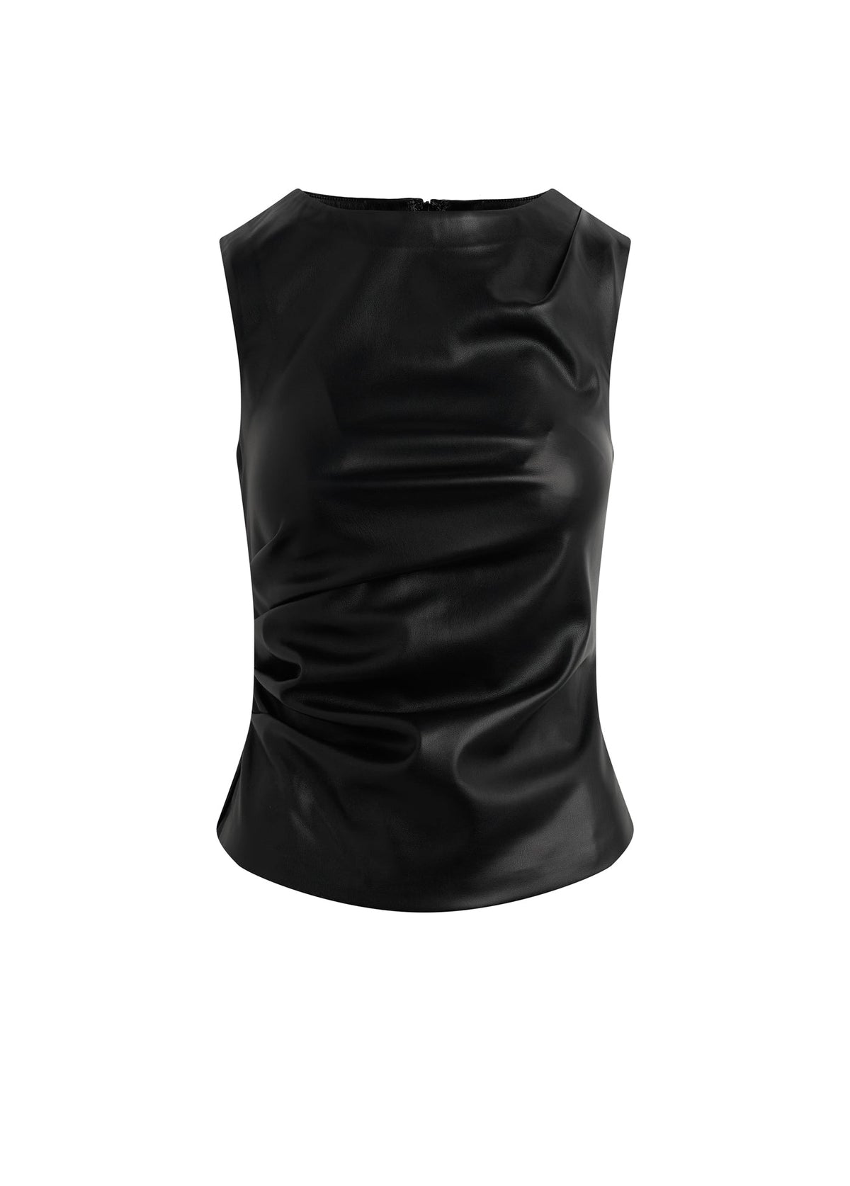 Joe's Jeans Women THE MEG VEGAN LEATHER TOP Black