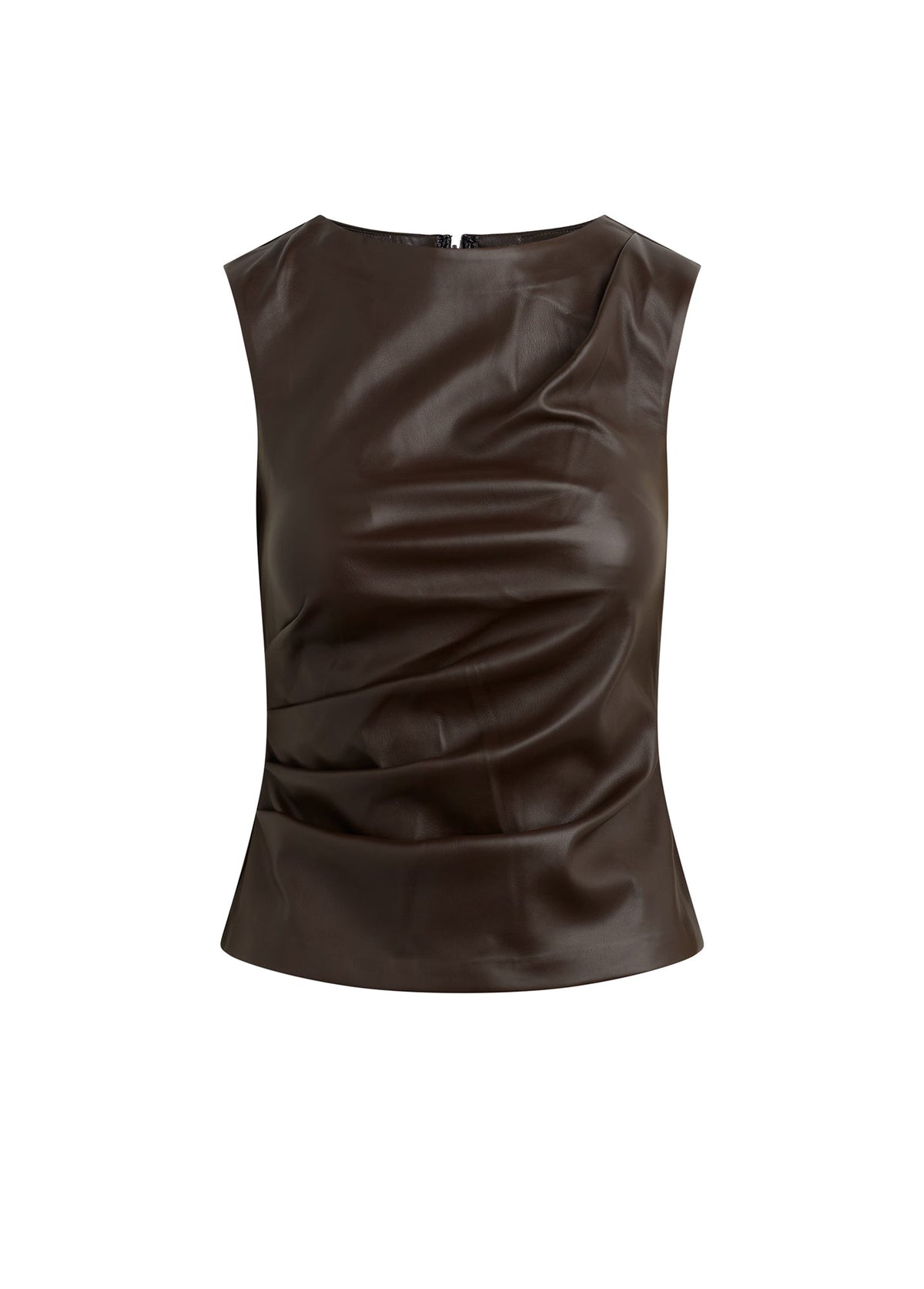 Joe's Jeans Women THE MEG VEGAN LEATHER TOP Dark Chocolate