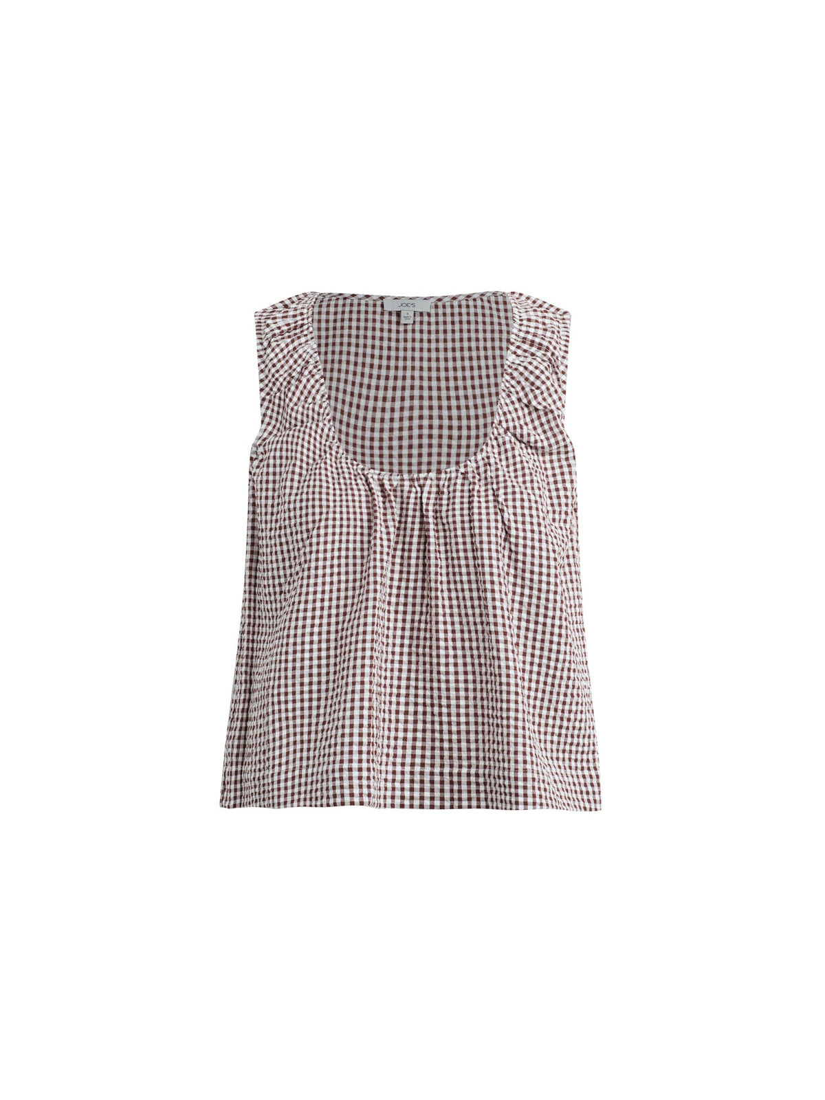 Joe's Jeans Women THE ANA U-NECK SLEEVELESS BLOUSE Macchiato Gingham