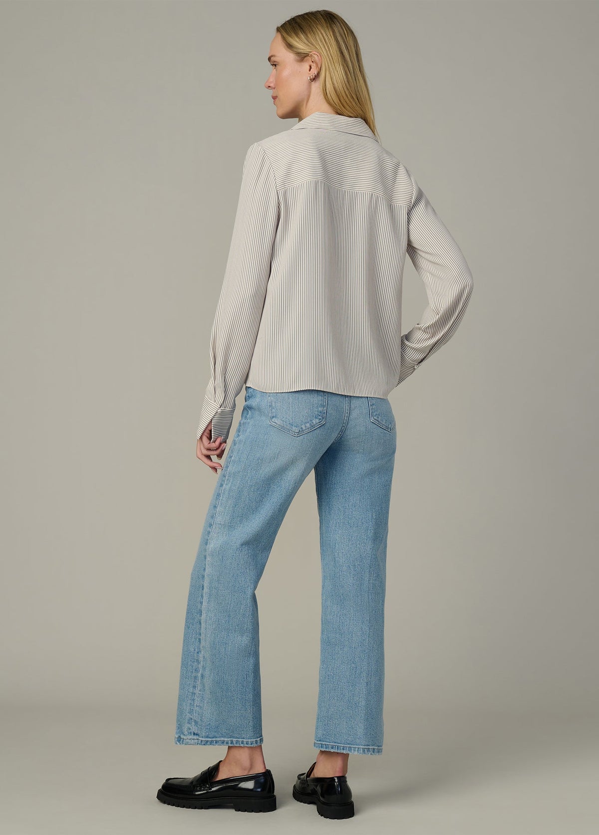 Joe's Jeans Women|Sale THE MIA BLOUSE Panna Cotta Navy Stripe