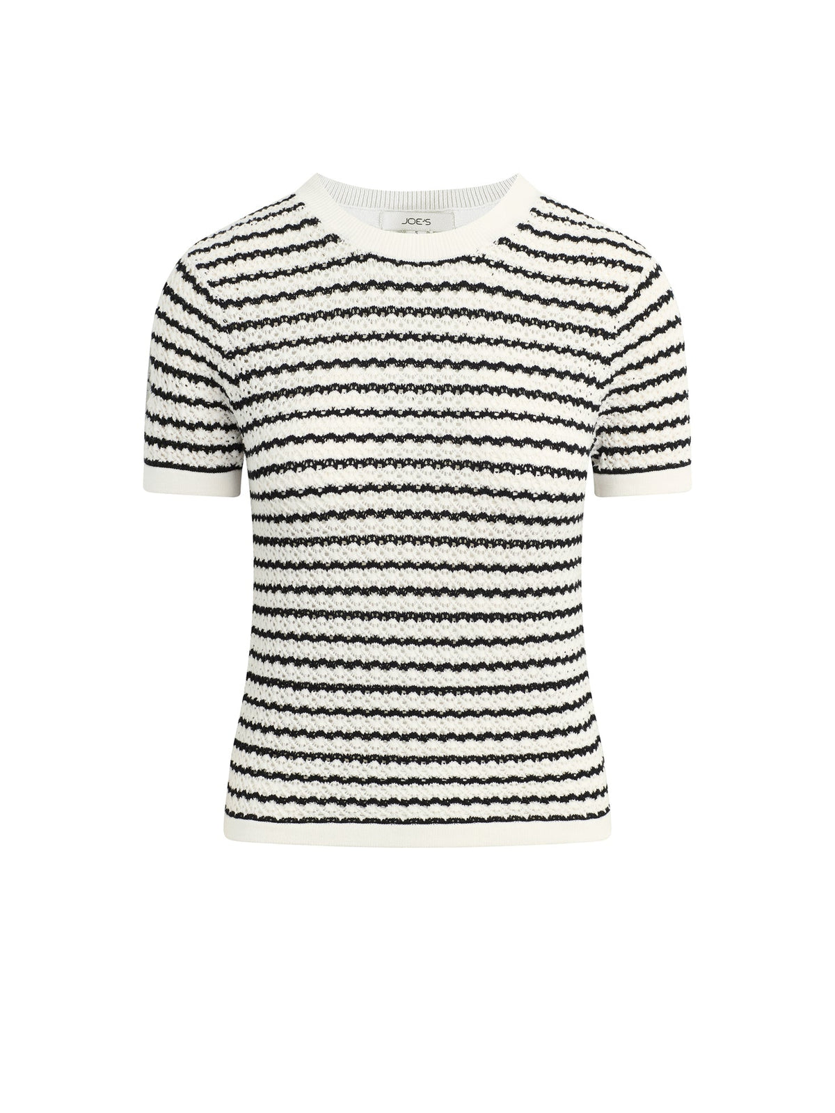 Joe's Jeans Women|Sale THE CROCHET BABY TEE Milk/Black Stripe