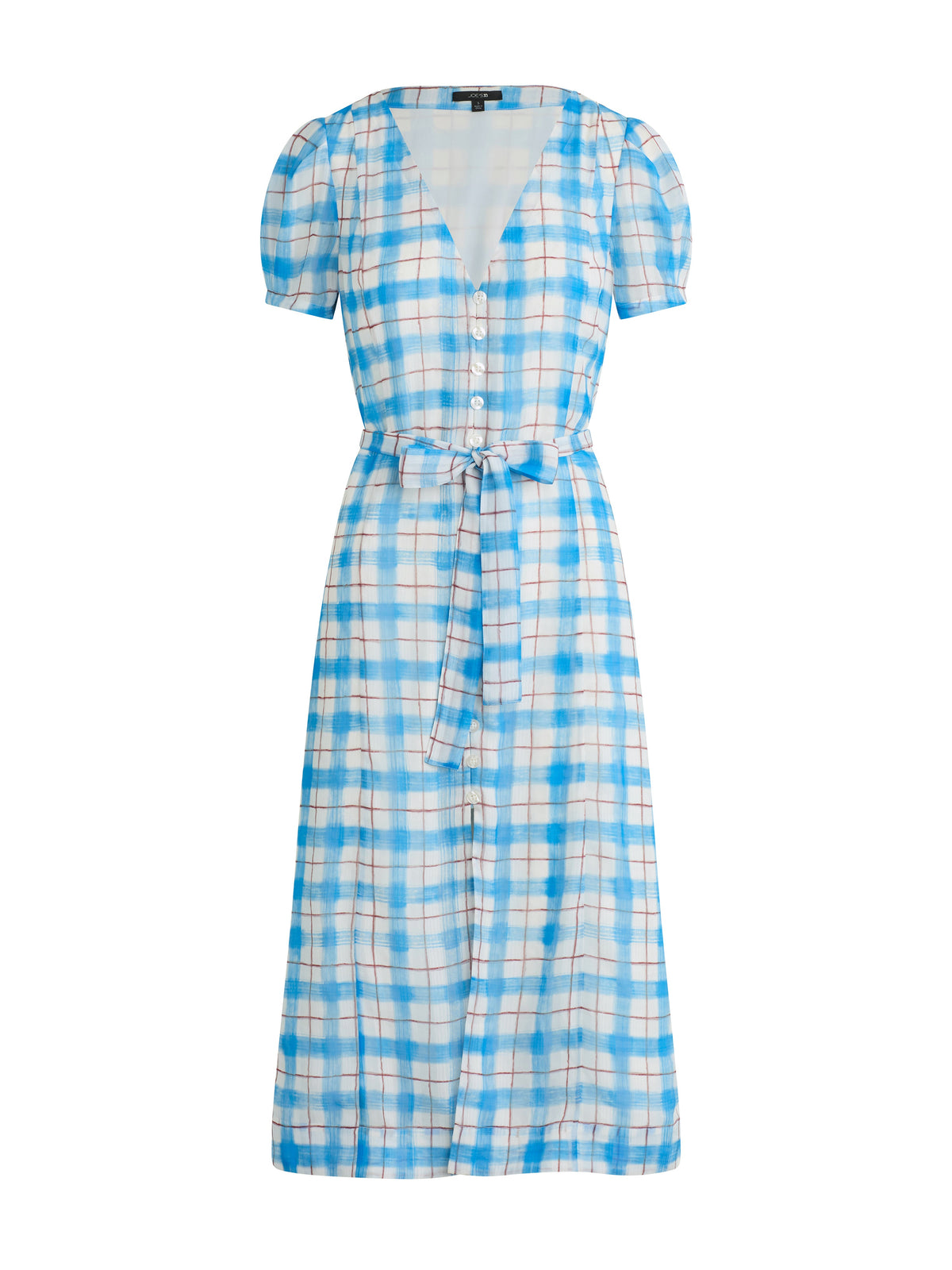 Joe's Jeans Women THE HALLE MIDI DRESS Blue Rust Checkered