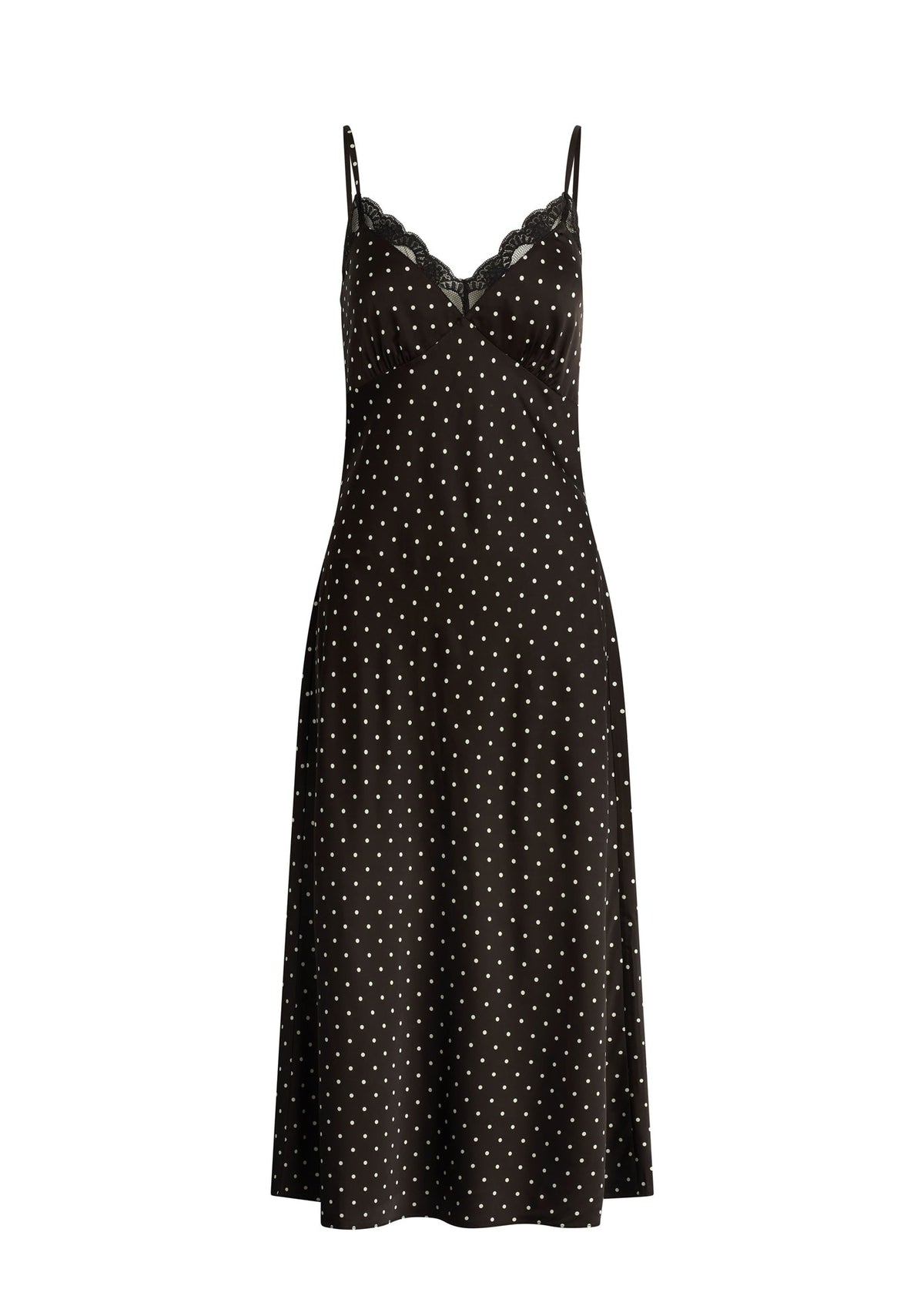 Joe's Jeans Women THE INES SLIP DRESS Black Polka Dot