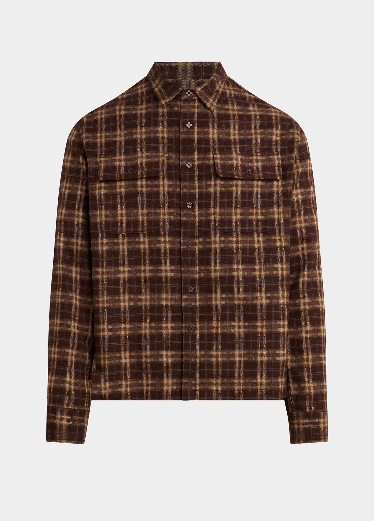Joe's Jeans Men PLAID DOUBLE FLAP POCKET SHIRT Brown Multi