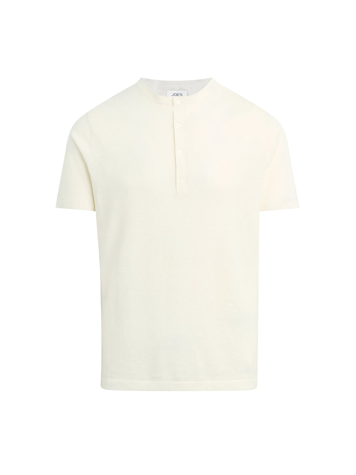 Joe's Jeans Men SHORT SLEEVE LINEN COTTON HENLEY Egret
