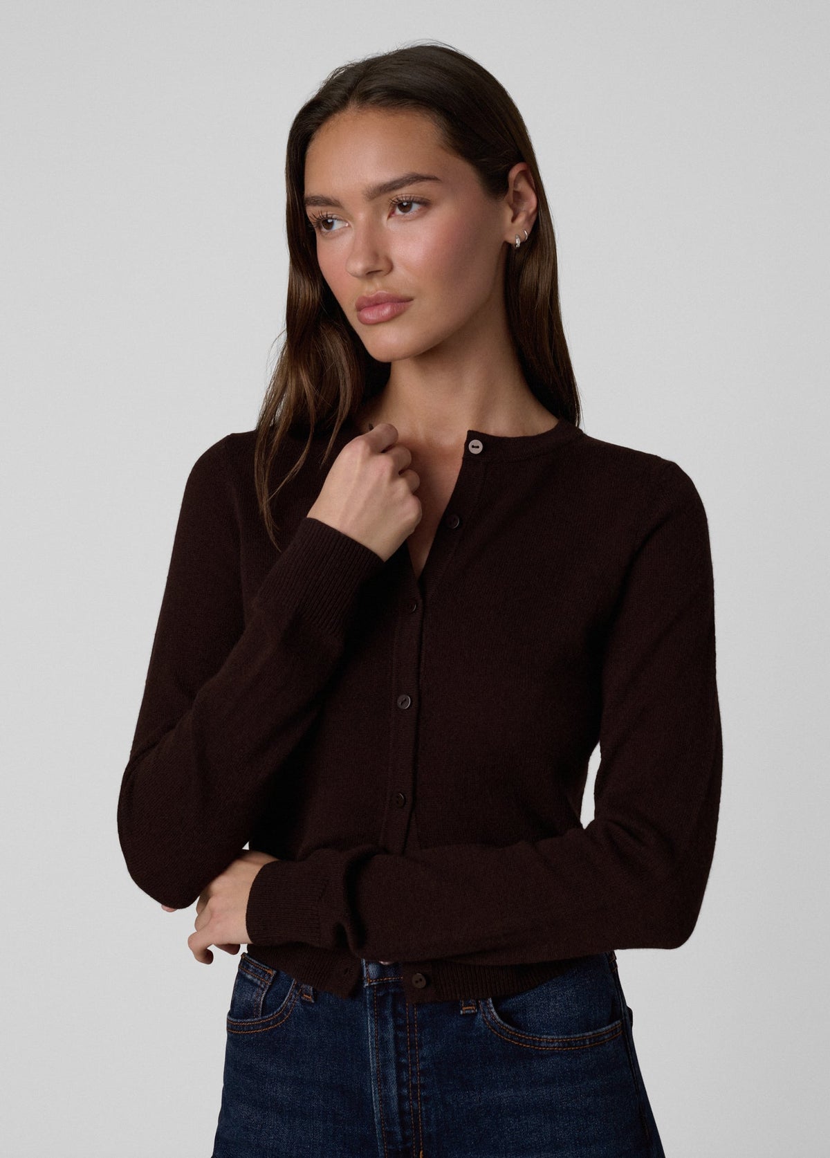 Joe's Jeans Women THE DANI CASHMERE CARDIGAN Espresso