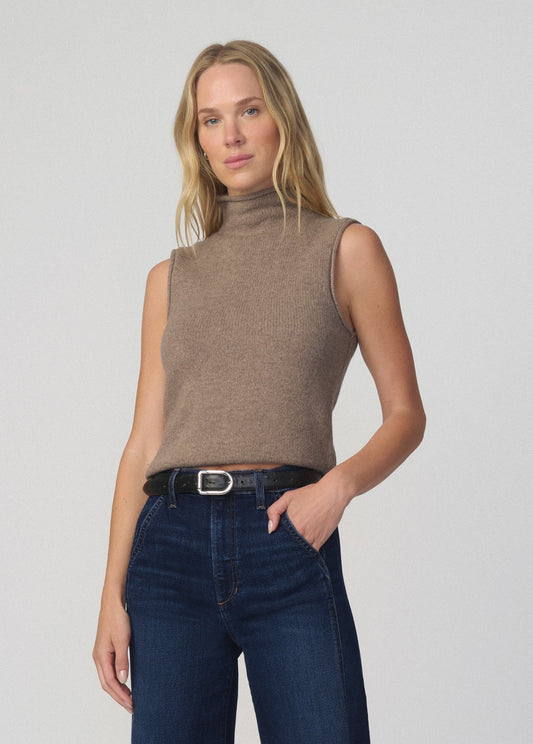 Joe's Jeans Women THE STEVIE SLEEVELESS ROLL NECK SWEATER Mink