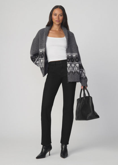 Joe's Jeans Women THE INGA FAIR ISLE CARDIGAN Charcoal Multi Fair Isle