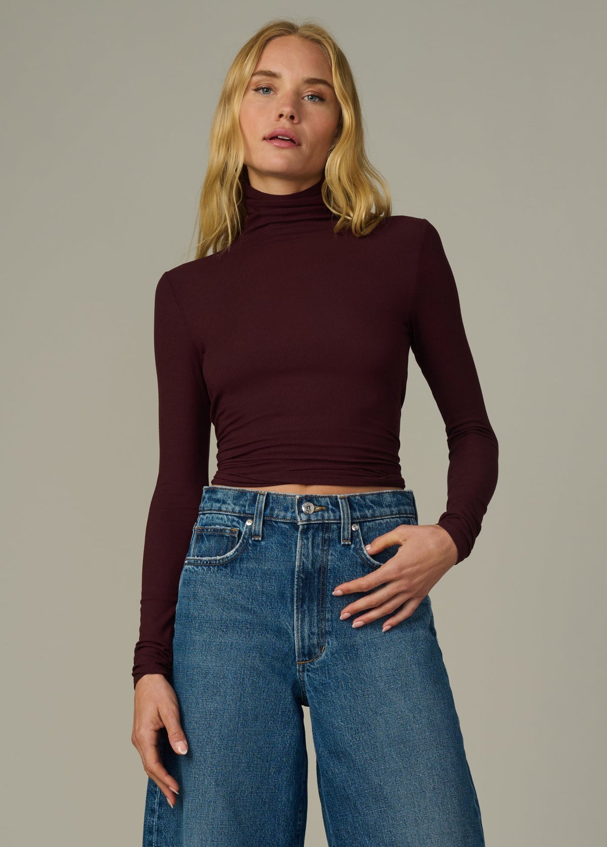 Joe's Jeans Women THE TONY LONG SLEEVE TOP Bordeaux