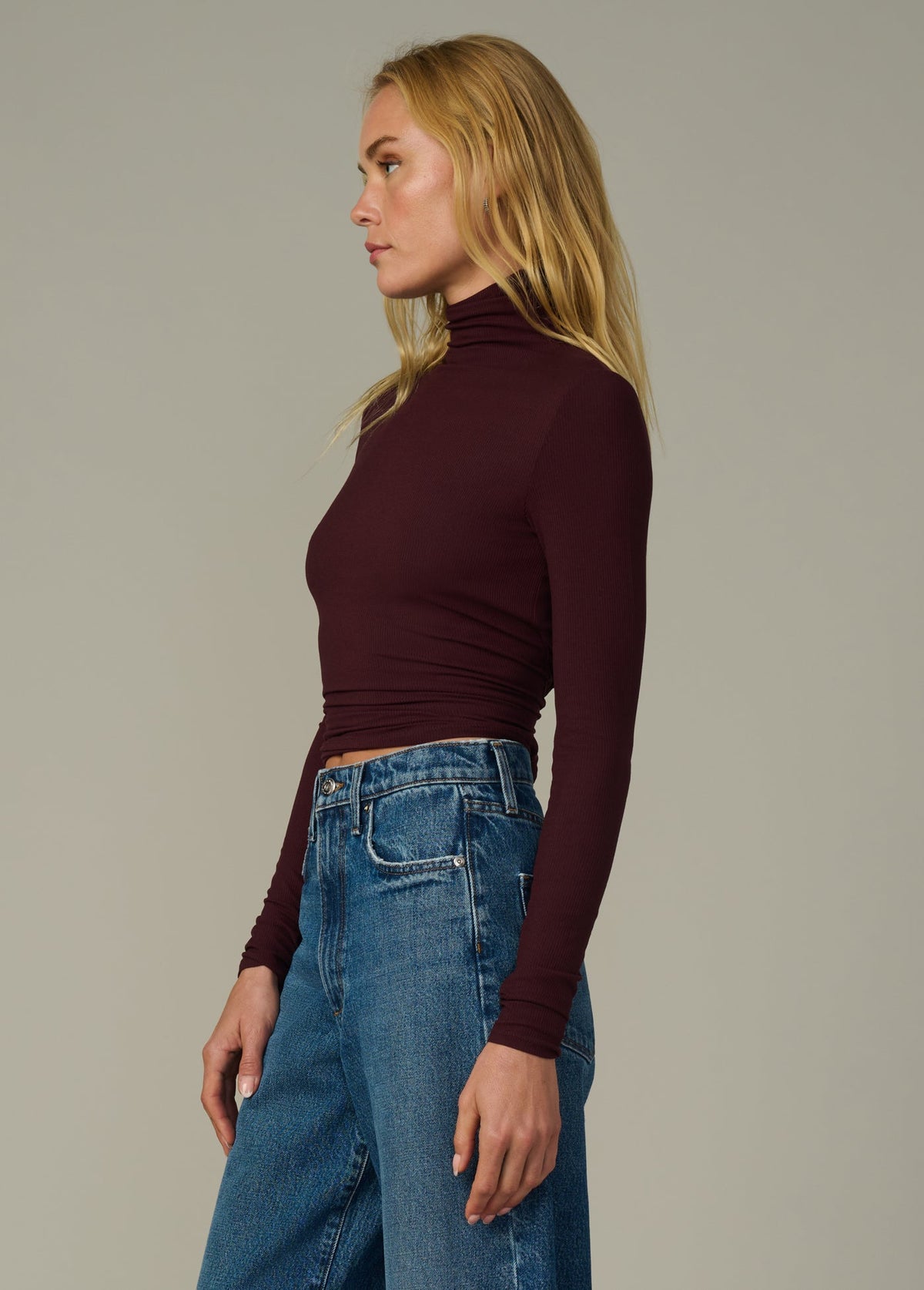 Joe's Jeans Women THE TONY LONG SLEEVE TOP Bordeaux