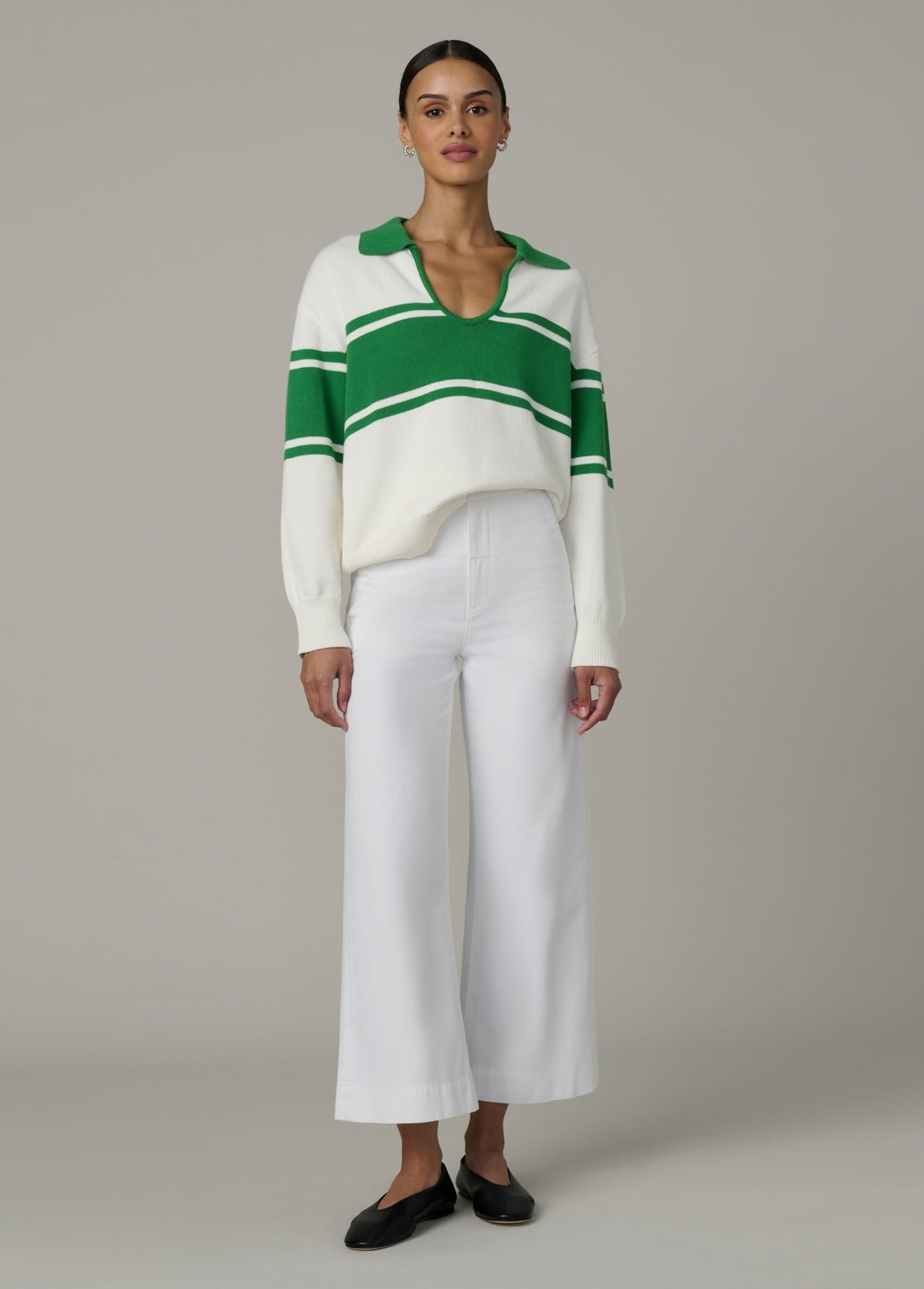 Joe's Jeans Women THE ROMIE POLO SWEATER Ecru