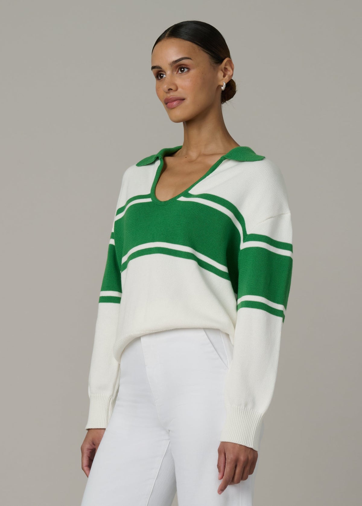 Joe's Jeans Women THE ROMIE POLO SWEATER Ecru