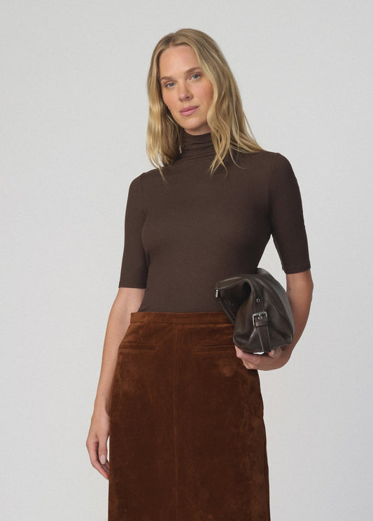 Joe's Jeans Women THE TONY HALF SLEEVE TOP Dark Chocolate
