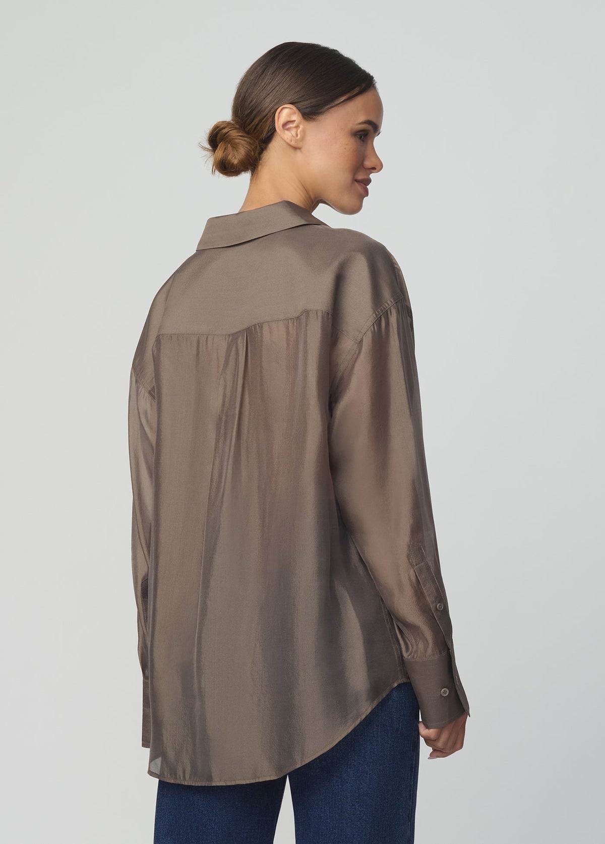 Joe's Jeans Women THE ORGANZA BOYFRIEND SHIRT Portobello