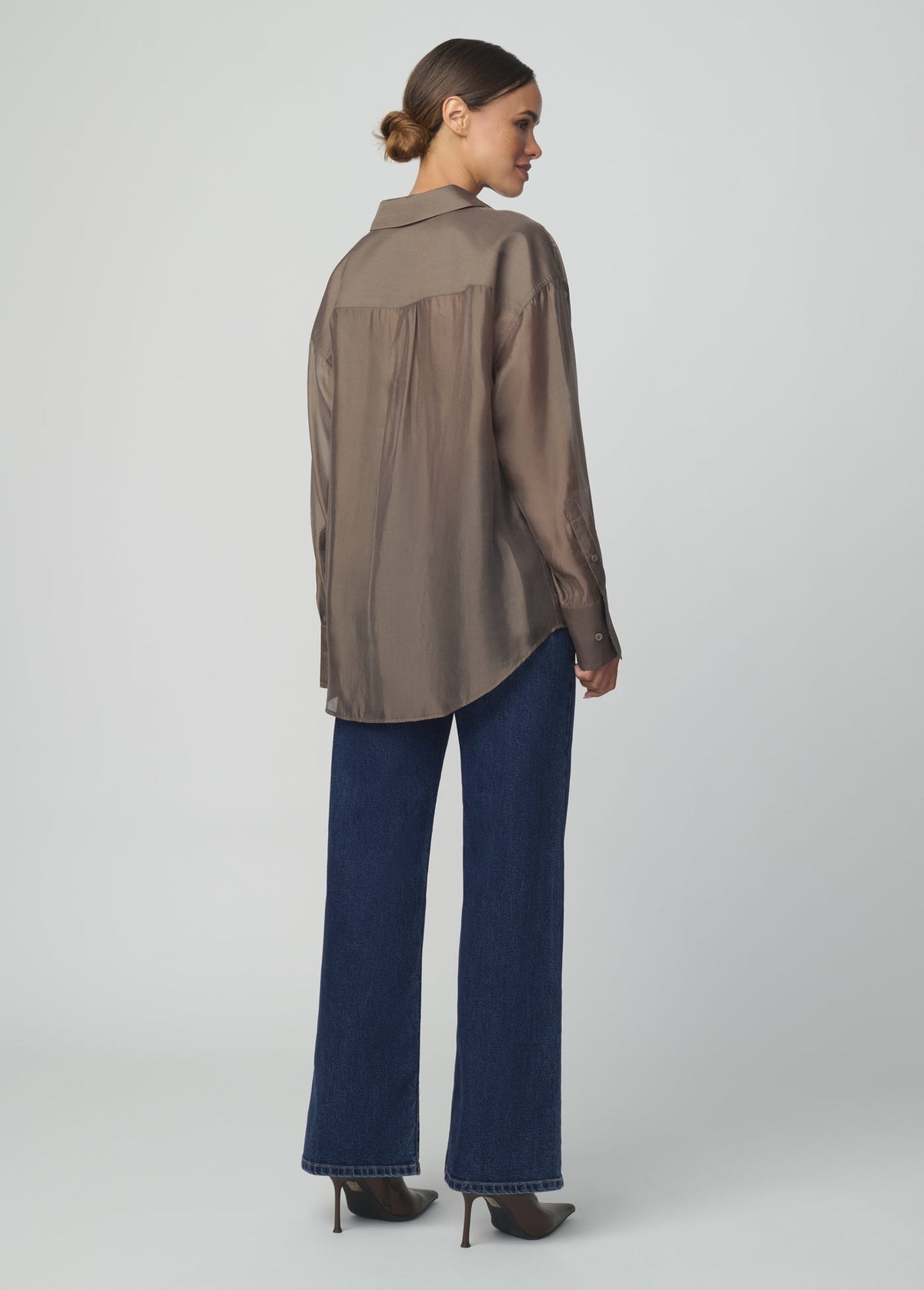 Joe's Jeans Women THE ORGANZA BOYFRIEND SHIRT Portobello