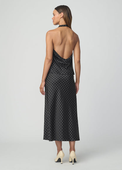 Joe's Jeans Women THE INES DRAPED HALTER Black Polka Dot
