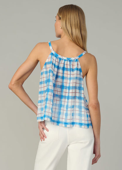 Joe's Jeans Women|Sale THE CHARLIE SLEEVELESS BLOUSE Blue Rust Checkered