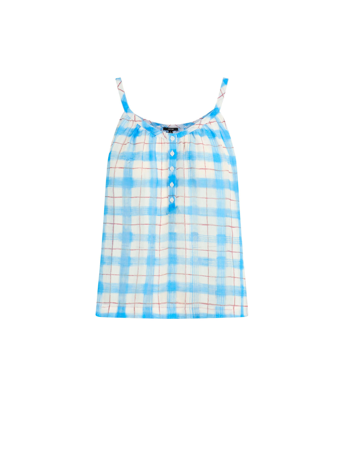 Joe's Jeans Women|Sale THE CHARLIE SLEEVELESS BLOUSE Blue Rust Checkered