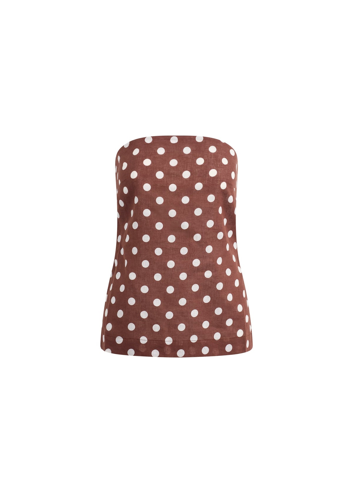 Joe's Jeans Women THE MARIEL STRAPLESS TOP Chocolate Ecru Dot