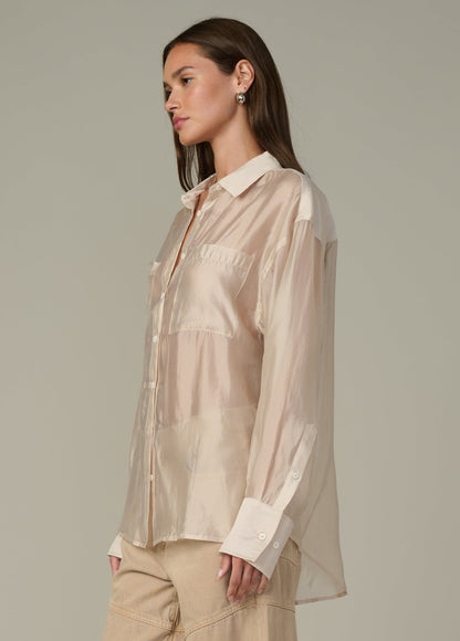 Joe's Jeans Women THE ORGANZA BOYFRIEND SHIRT Prosecco
