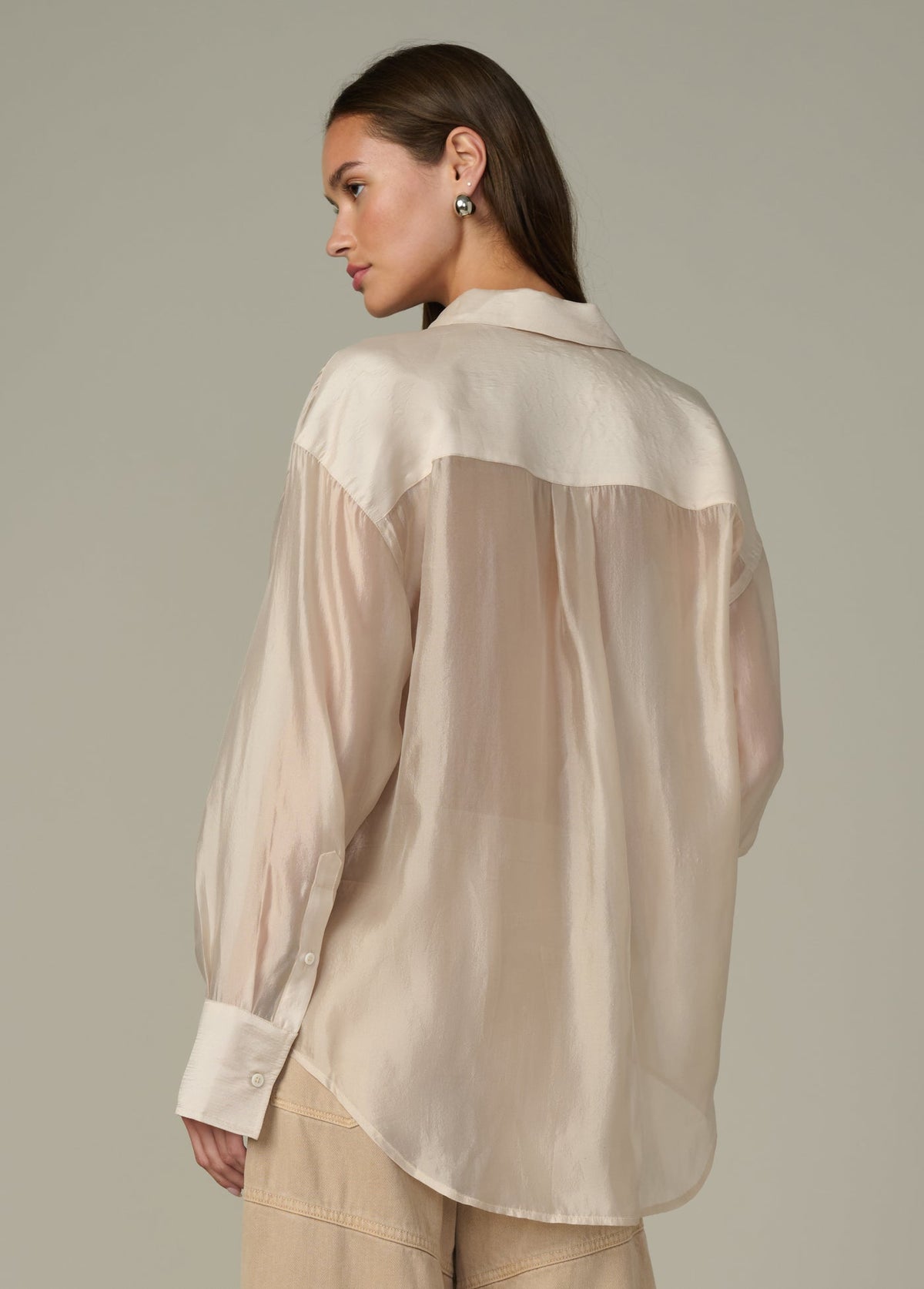 Joe's Jeans Women THE ORGANZA BOYFRIEND SHIRT Prosecco