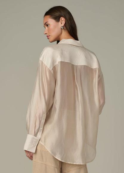 Joe's Jeans Women THE ORGANZA BOYFRIEND SHIRT Prosecco