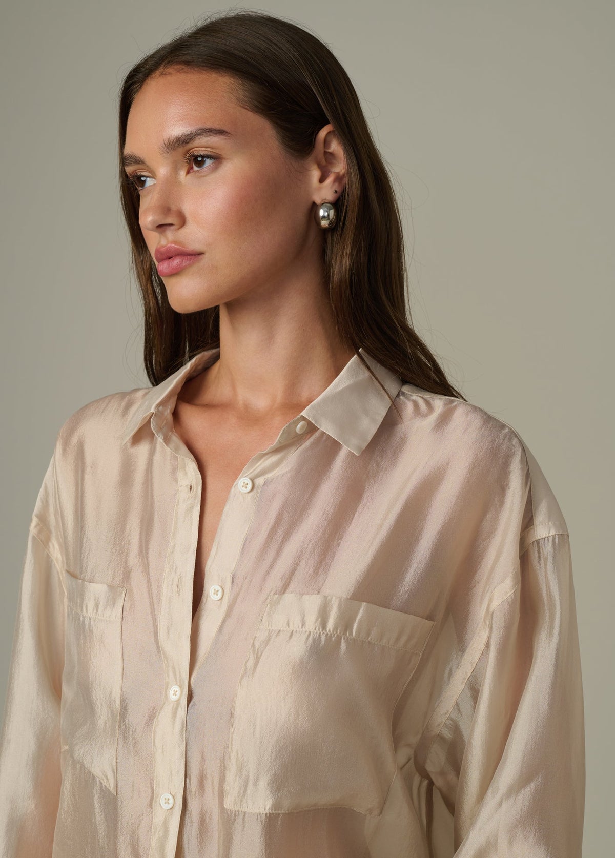 Joe's Jeans Women THE ORGANZA BOYFRIEND SHIRT Prosecco