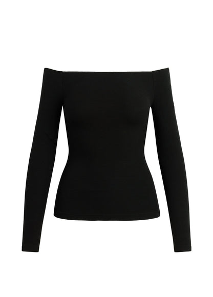 Joe's Jeans Women THE DEVIN OFF THE SHOULDER TOP Black