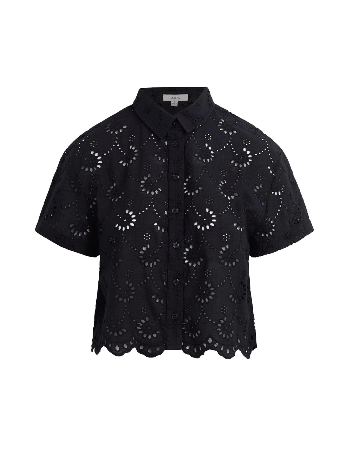 Joe's Jeans Women|Sale THE EYELET SHORT SLEEVE SHIRT Black