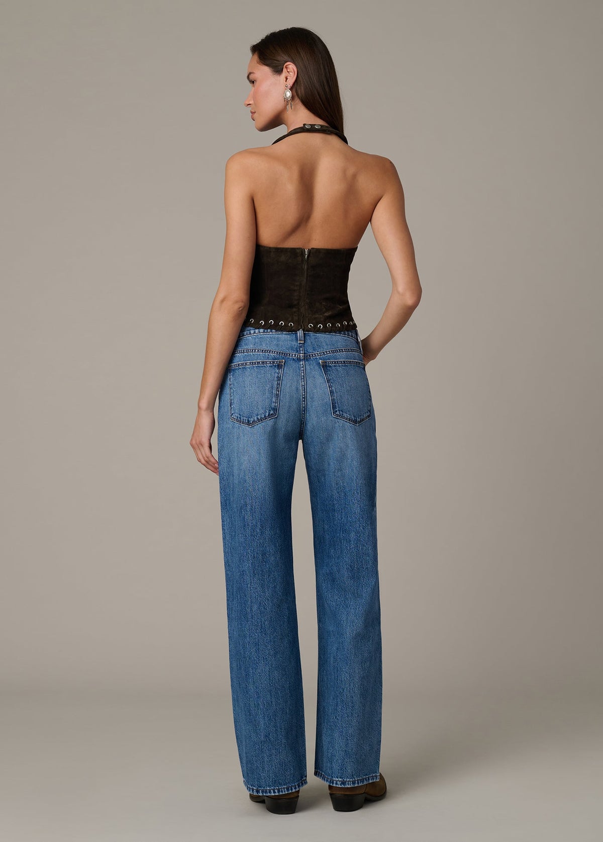 Joe's Jeans Women|Sale THE RODEO SUEDE HALTER Dark Chocolate