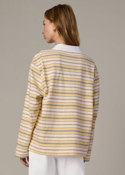 Joe's Jeans Women|Sale THE DYLAN OVERSIZED RUGBY SHIRT Panna Cotta Multi Stripe
