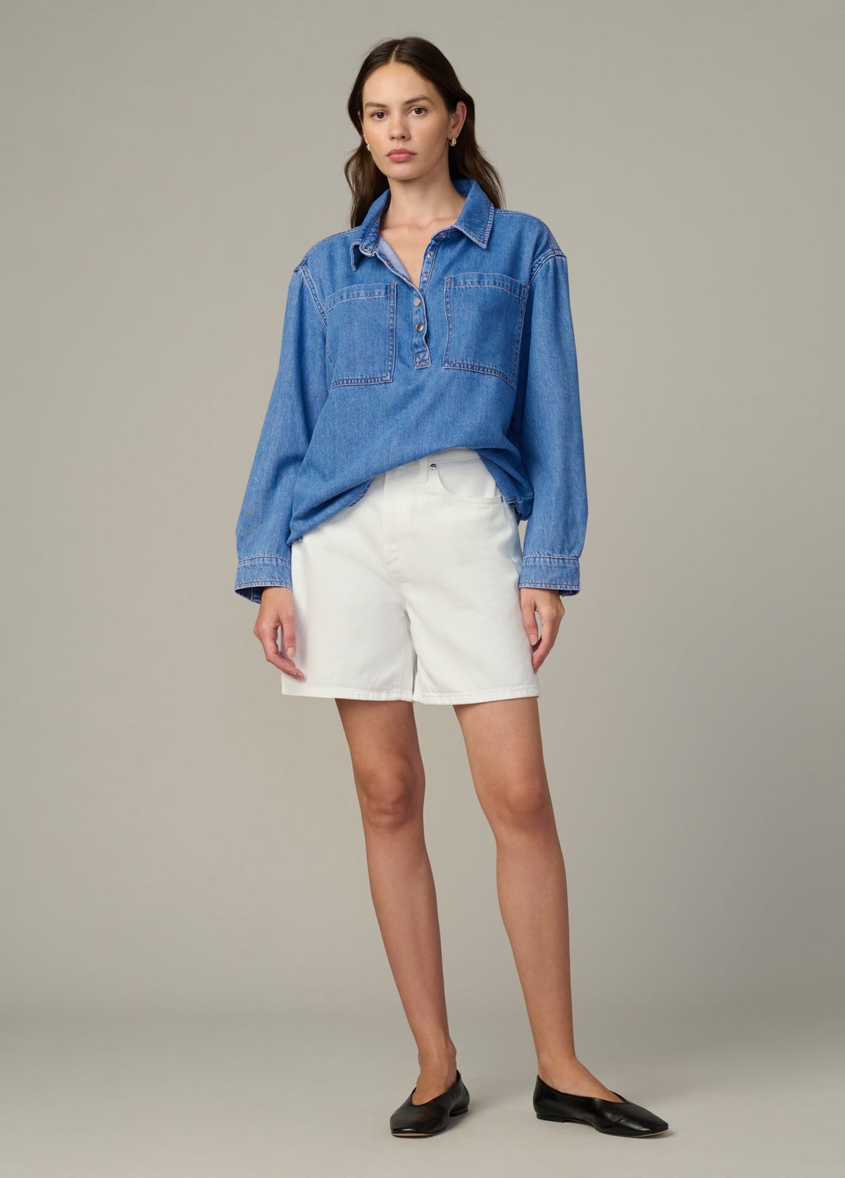 Joe's Jeans Women|Sale THE EASY DENIM POPOVER SHIRT Notable