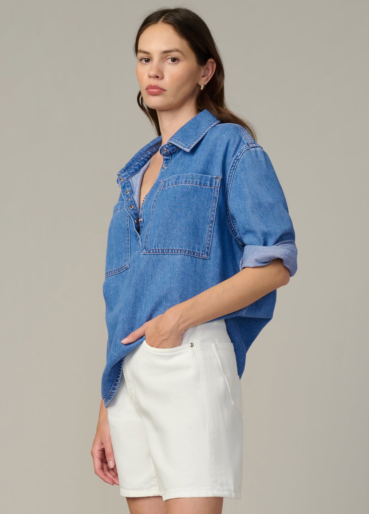 Joe's Jeans Women|Sale THE EASY DENIM POPOVER SHIRT Notable
