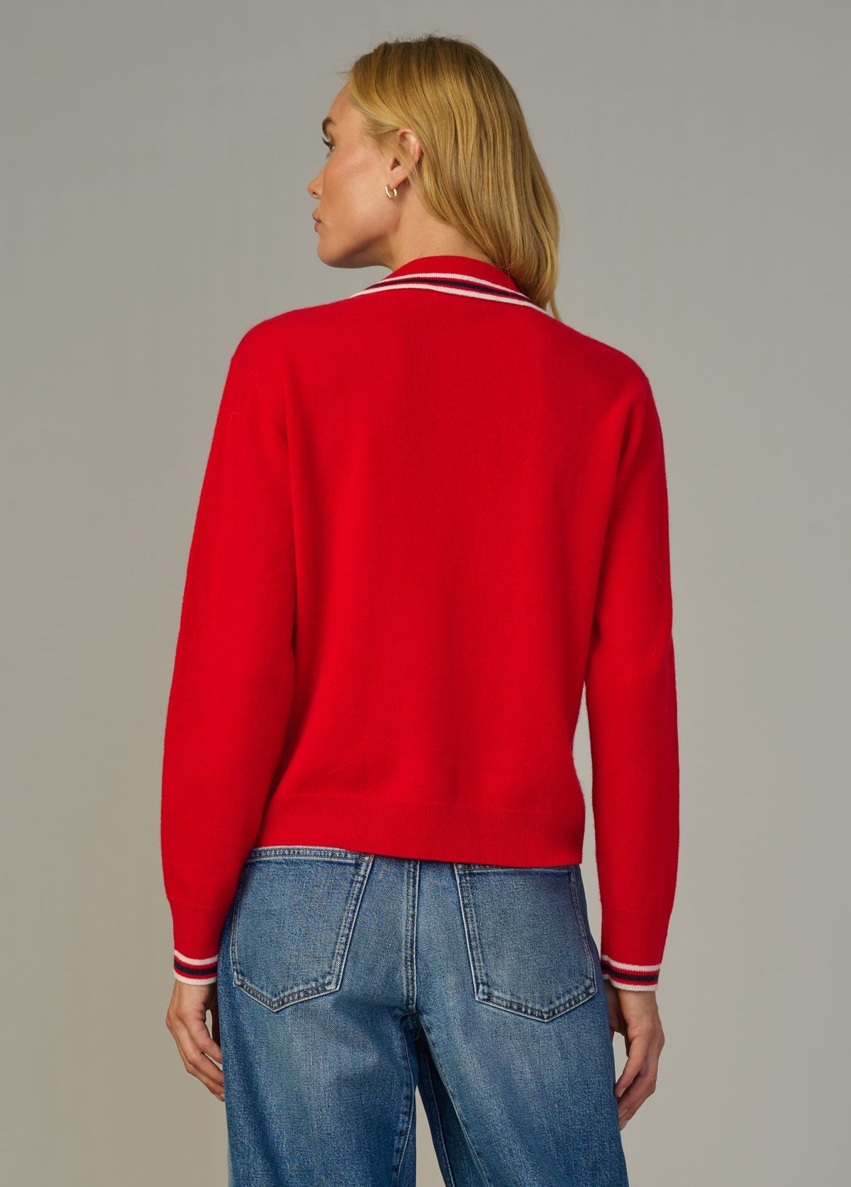 Joe's Jeans Women|Sale THE LONG SLEEVE CASHMERE POLO Cherry Red