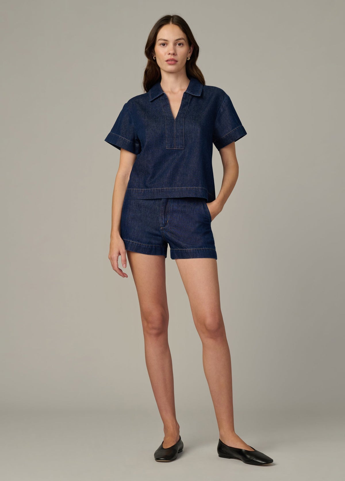 Joe's Jeans Women|Sale THE LILLIAN DENIM POPOVER SHIRT Honor