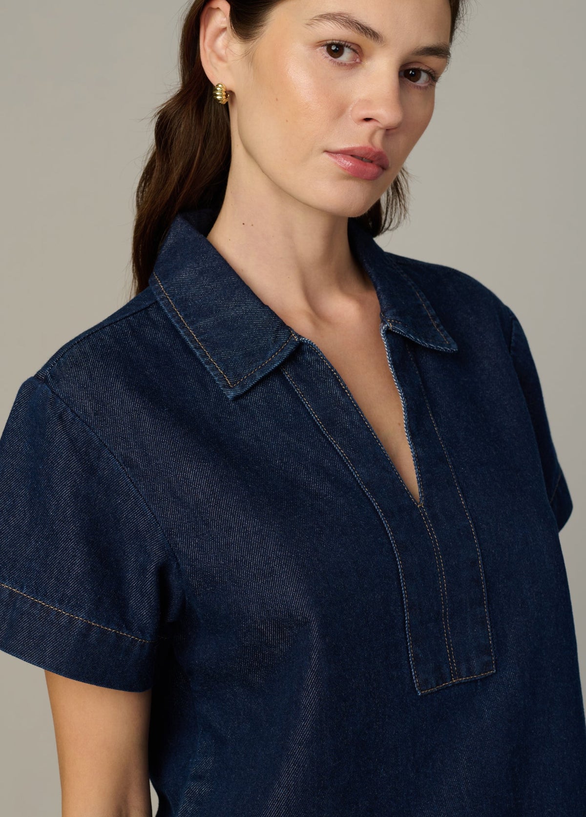 Joe's Jeans Women|Sale THE LILLIAN DENIM POPOVER SHIRT Honor