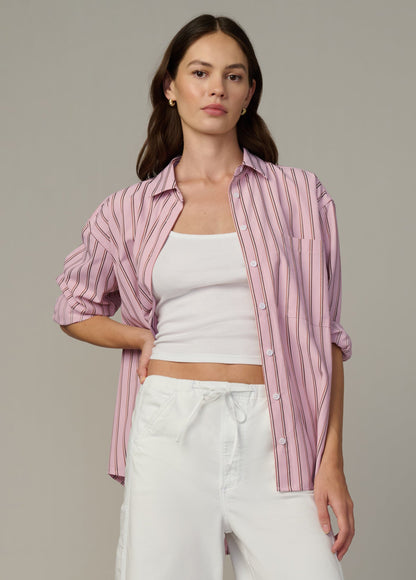 Joe's Jeans Women|Sale THE BOYFRIEND BUTTON DOWN SHIRT Blush Pink Stripe