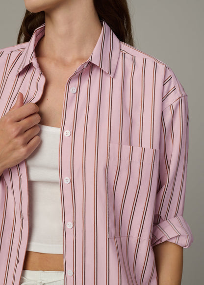 Joe's Jeans Women|Sale THE BOYFRIEND BUTTON DOWN SHIRT Blush Pink Stripe