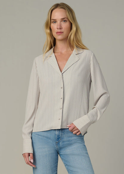 Joe's Jeans Women|Sale THE MIA BLOUSE Panna Cotta Navy Stripe