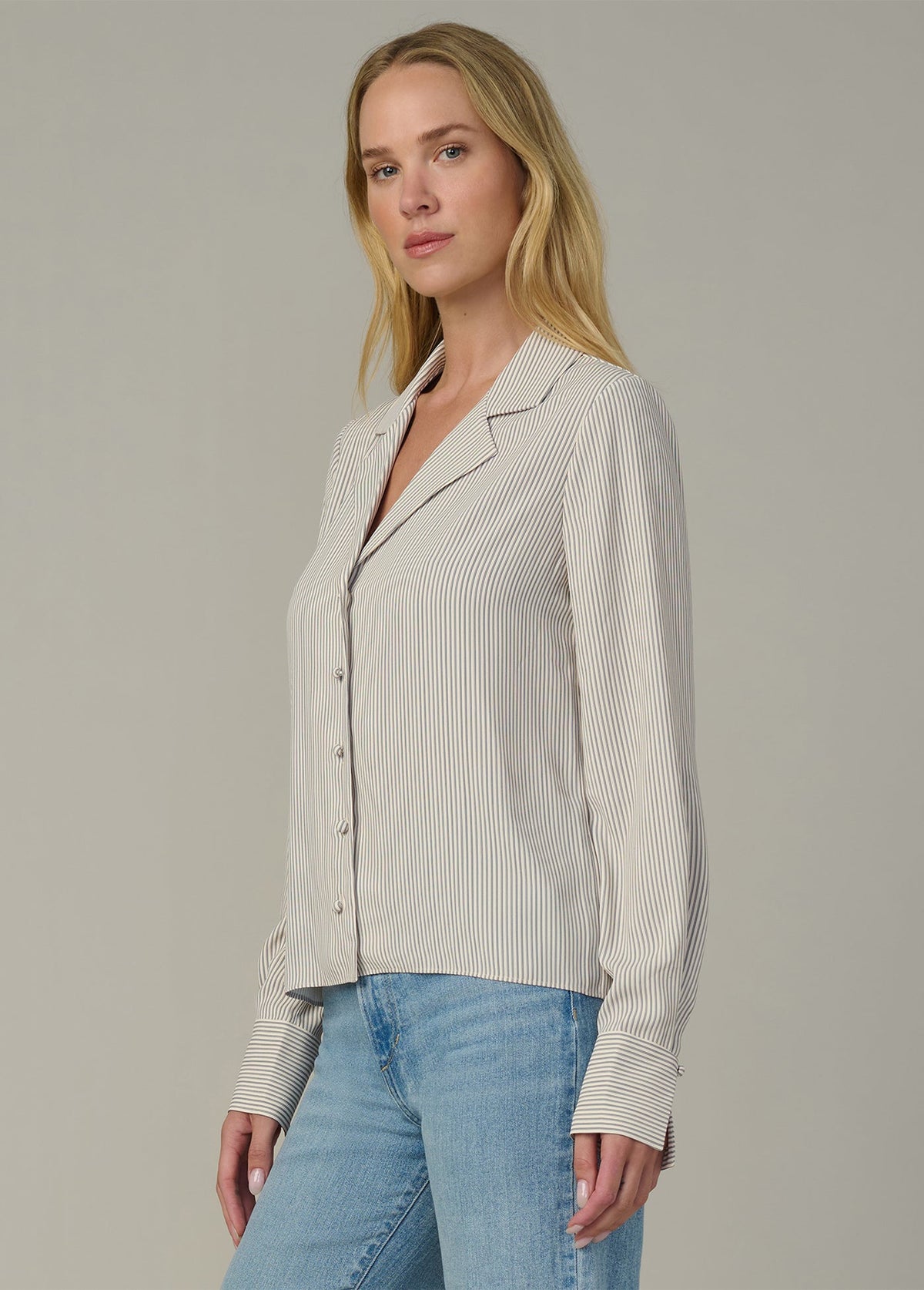 Joe's Jeans Women|Sale THE MIA BLOUSE Panna Cotta Navy Stripe