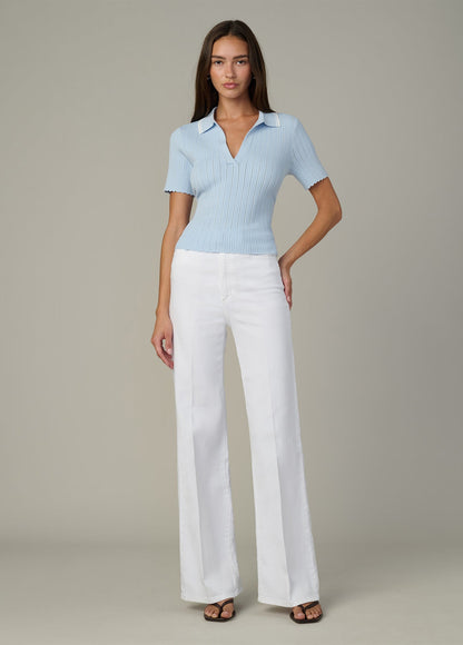 Joe's Jeans Women THE JESS POINTELLE POLO SHIRT Powder Blue