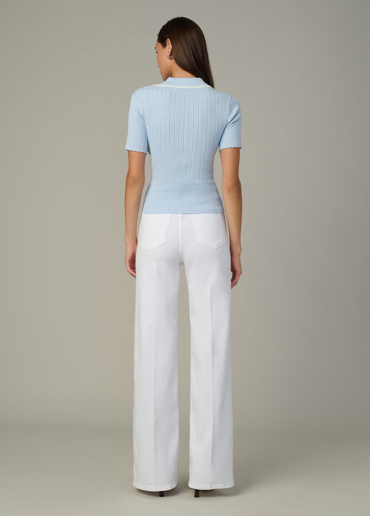 Joe's Jeans Women THE JESS POINTELLE POLO SHIRT Powder Blue