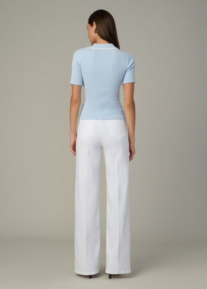 Joe's Jeans Women THE JESS POINTELLE POLO SHIRT Powder Blue