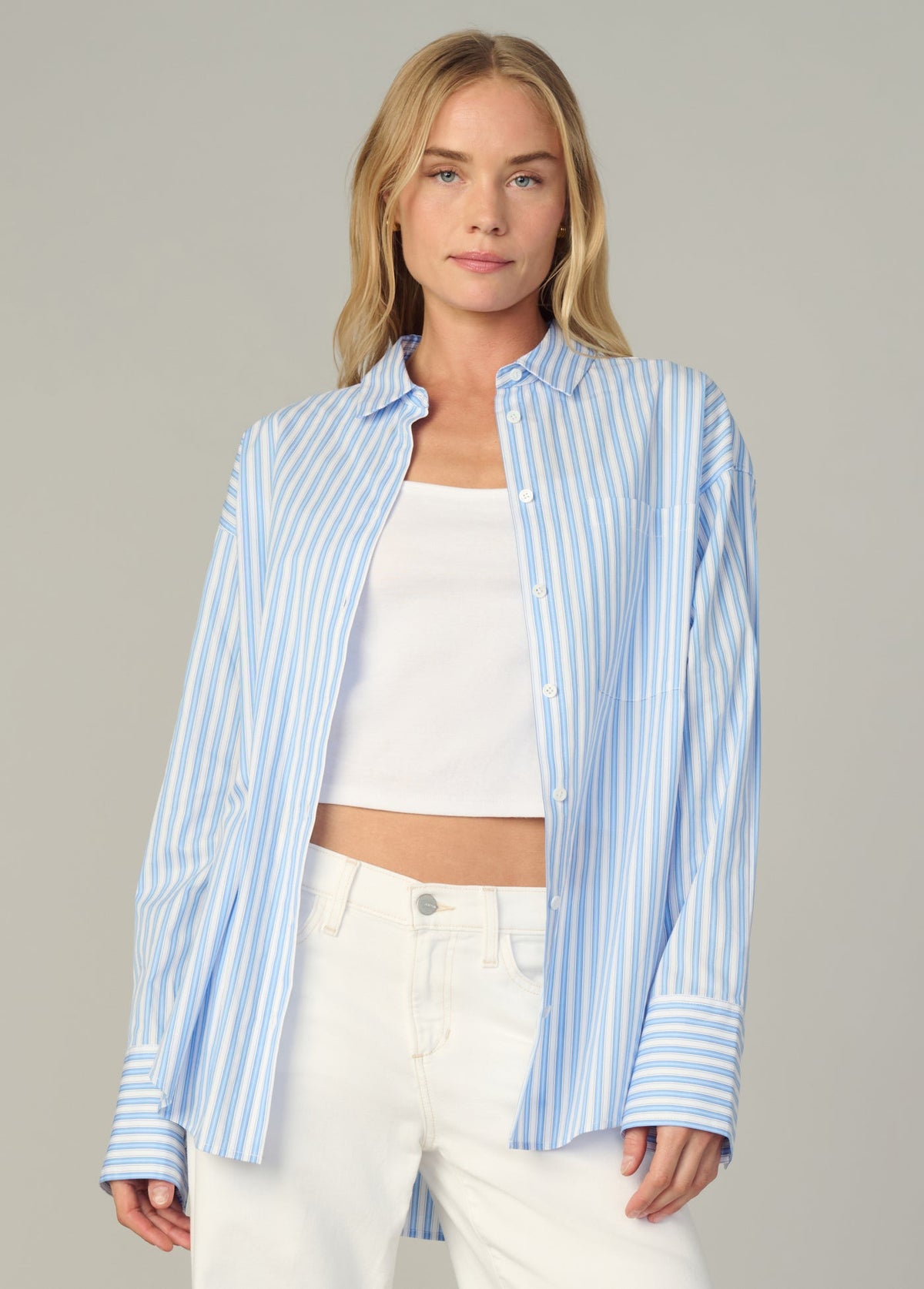 Joe's Jeans Women|Sale THE BOYFRIEND BUTTON DOWN SHIRT Blue/White Stripe