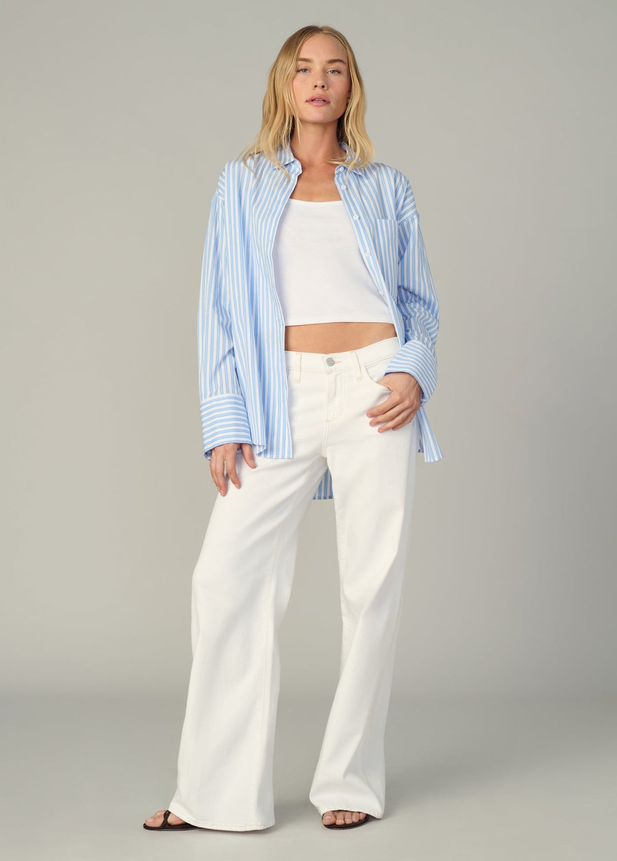 Joe's Jeans Women|Sale THE BOYFRIEND BUTTON DOWN SHIRT Blue/White Stripe