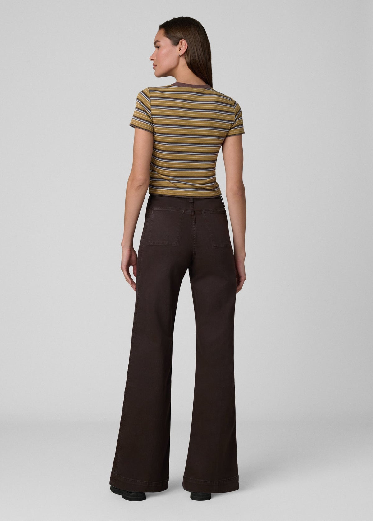 Joe's Jeans Women THE BABY TEE Camel Multi Stripe