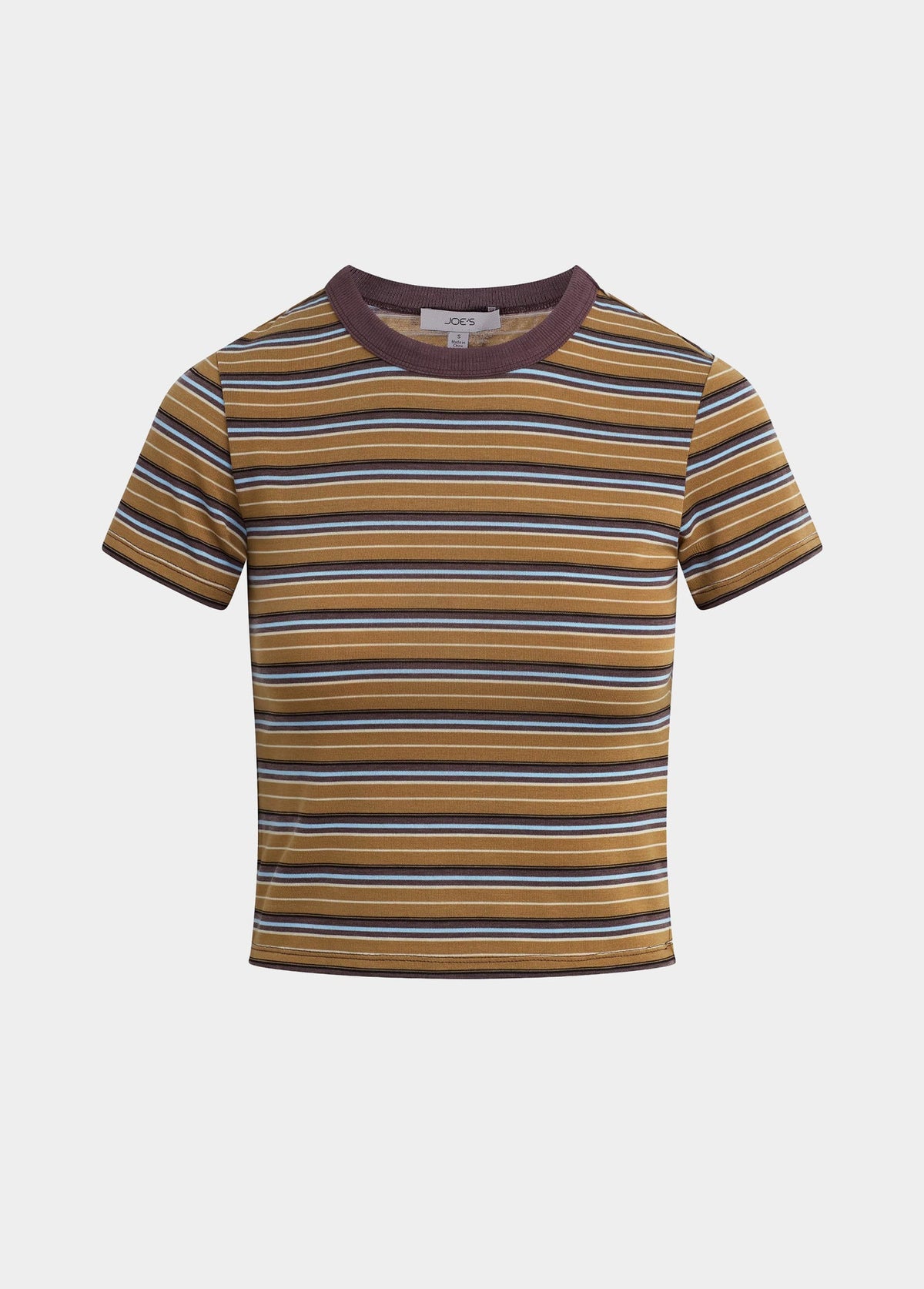 Joe's Jeans Women THE BABY TEE Camel Multi Stripe