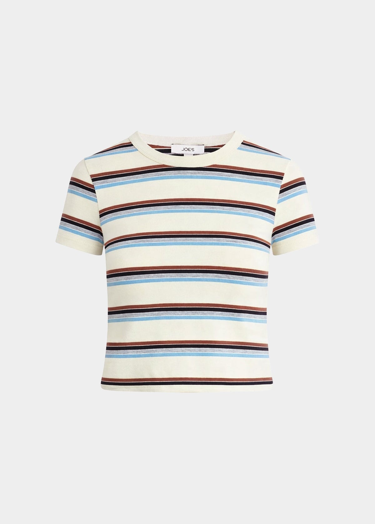 Joe's Jeans Women THE BABY TEE Ecru Multi Stripe